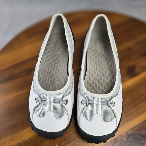 Privo White Leather Slip On Casual Comfort Balletcore Flats Shoes 7.5 M - Picture 7 of 15